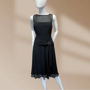 Evan-Picone Women's Dress Sz 14 Black Sleeveless Rhinestone Accent NWOT